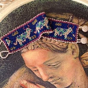 Gorgeous Vintage Handmade Mexican Huichol Beaded Bracelet